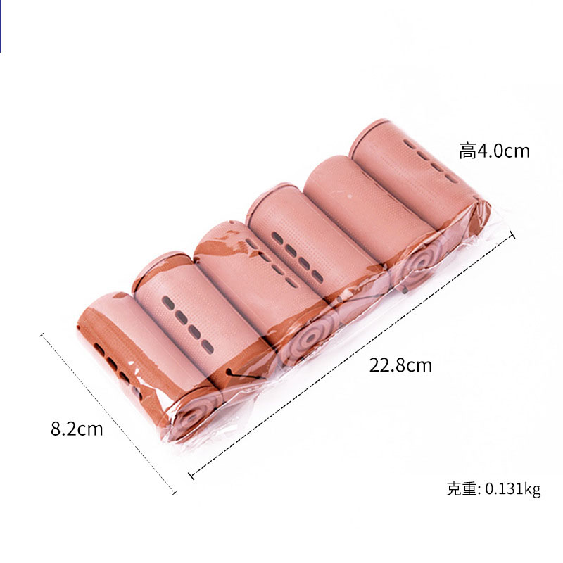 Hair rollers with cover & 4.0 6pcs in a pack of coffee color