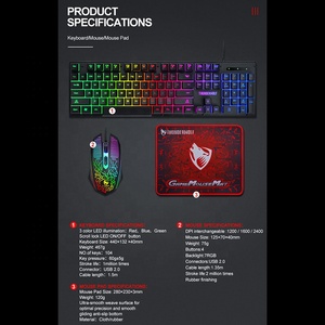 Twolf-teclado y ratón 3 en 1 para videojuegos, Combo con alfombrilla de ratón retroiluminada y ratón RBG, gran oferta, Tf31 - Product Image 2