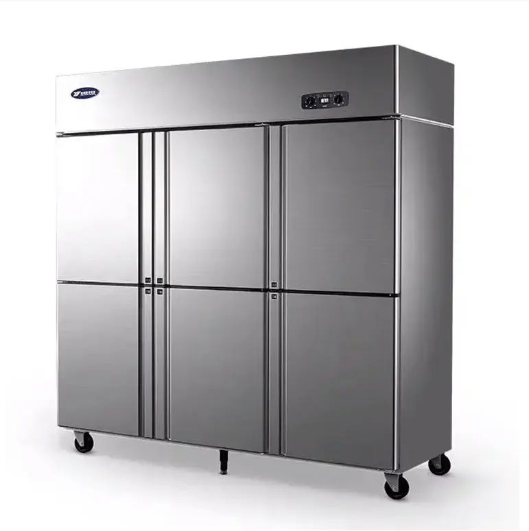 SPM 6 Puertas Cocina Comercial Acero Inoxidable Congelador Vertical Refrigerador Comercial