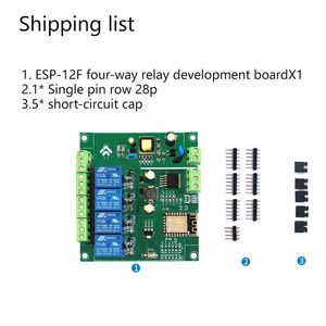 ESP12F _ Relay _ X4 AC/DC-Strom versorgung ESP8266 WiFi 4-Wege-Relaismodul ESP-12F 4-Kanal-Entwicklungsplatine - Product Image 3