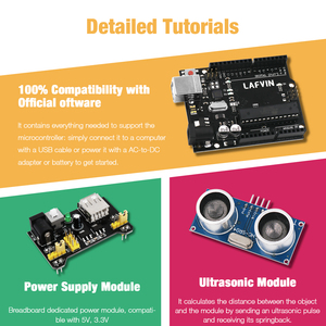 LAFVIN Super Starter Kit für Arduino UNO SET R3 Steck brett/Schrittmotor/SG90 Servo / 1602 LCD/Überbrückung kabel/Tutorial
