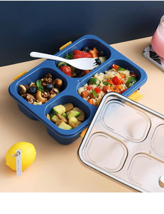 单层便携式微波炉隔间成人饭盒3格零食容器可加热食品容器