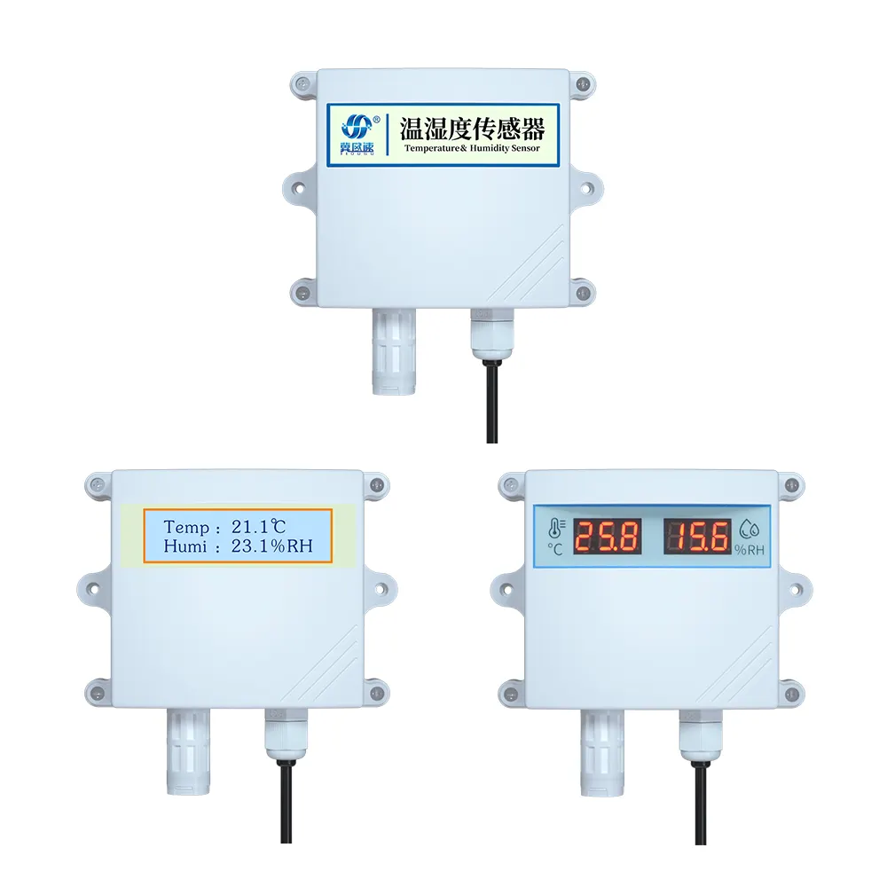 OSA Industrial Smart IOT WIFI RS485 4-20mA Sensor de Monitoramento de Ar e Umidade Módulo Medidor com Display à prova D 'Água