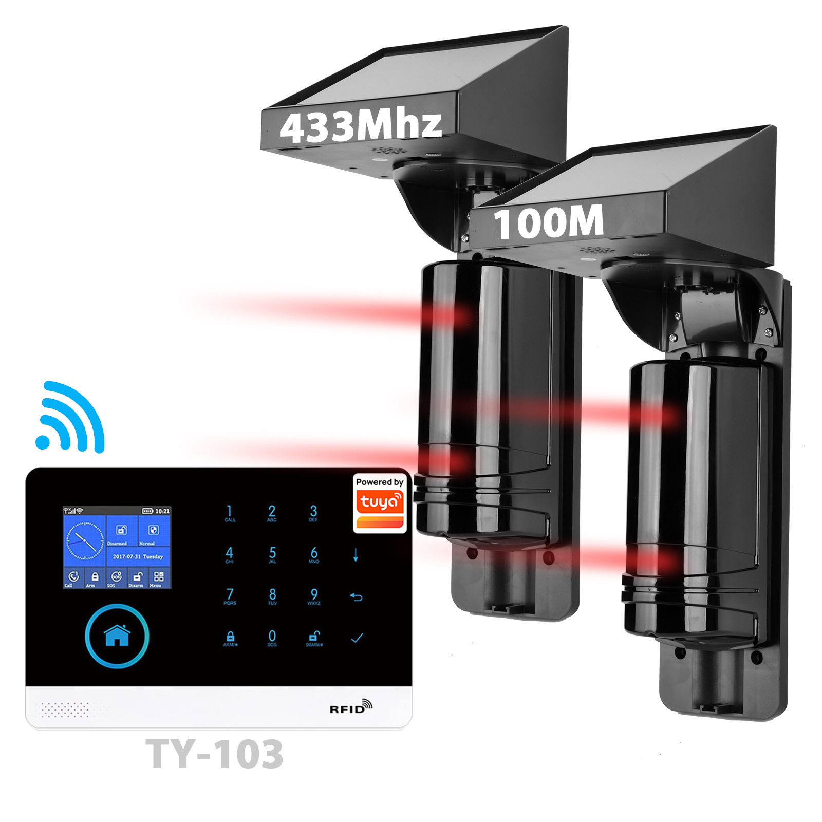 Black 2 beams alarm kit A