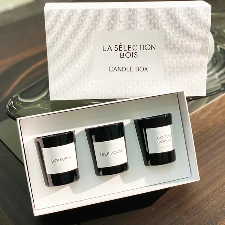 Petites boîtes à bougie personnalisées de luxe, emballage pot à bougie avec couvercle et coffret cadeau avec insert