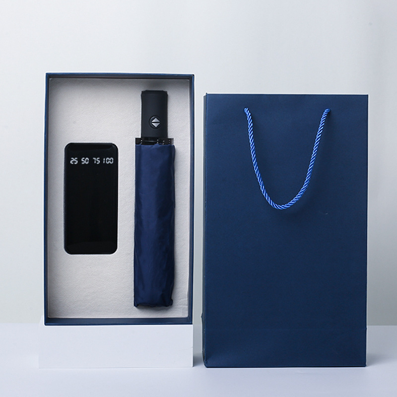 Parapluie automatique avec batterie externe - Bleu