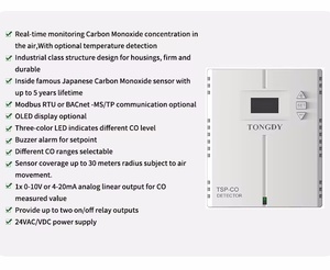 Tongdy Wi-Fi CO Detector Monitoreo de la calidad del aire interior Controlador de alarma de monóxido de carbono comercial para sistemas BMS de estacionamiento - Product Image 2
