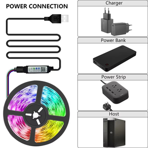 5050 <strong>RGB</strong> <strong>LED</strong> Strip Light Waterproof and Decorative with USB 5V Wi-Fi Connectivity Cuttable Feature - Product Image 5
