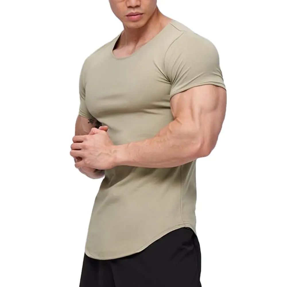 Camiseta de entrenamiento personalizada ODM Dtg para hombre, ropa deportiva de gimnasio, camiseta de compresión ajustada por sublimación, camisetas transpirables de secado rápido para hombre