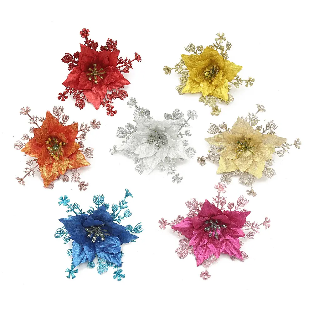 Ulticolor-Colgante decorativo de flor simulada, corona de hristmas