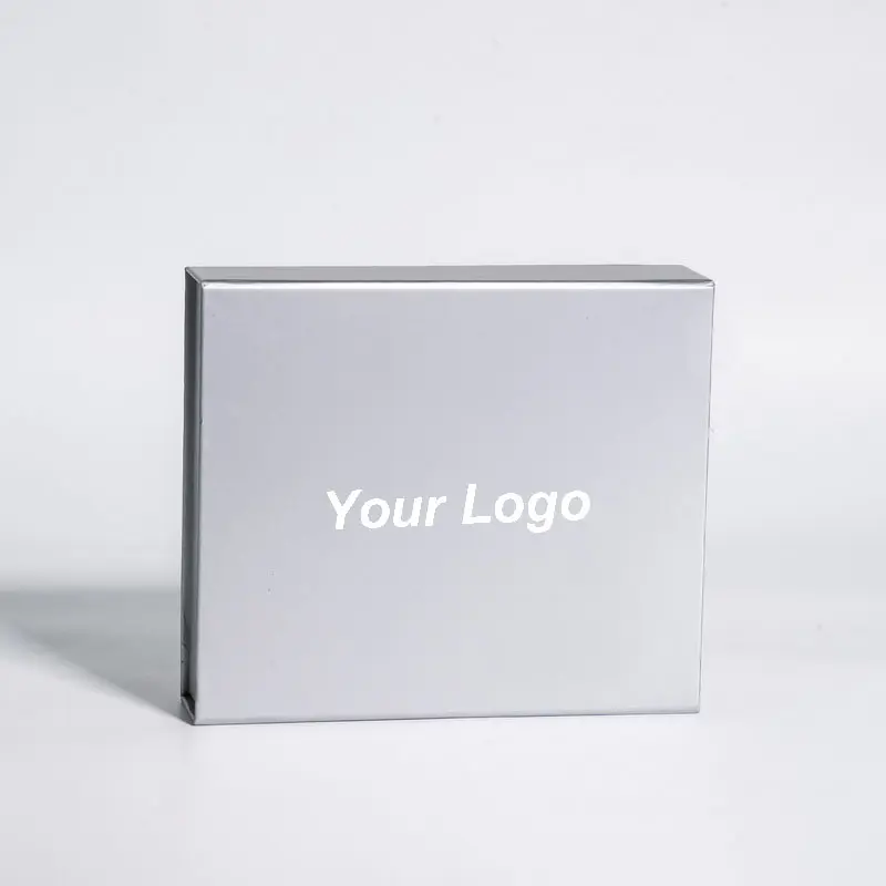 Colore pieno nero bianco argento cartone Logo personalizzato candele al cioccolato di lusso imballaggio scatola di carta regalo con chiusura magnetica rigida