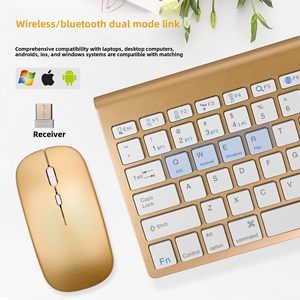 Juego de ratón inalámbrico de modo dual de 2,4 Ghz más vendido Paquete de teclado y ratón X Estructura Ratón silencioso para oficina - Product Image 2