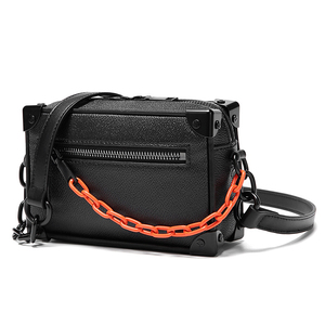 סיטונאי עור אופנה שחור גברים של שרשרת Crossbody כתף חבילת שליח תיק לגברים