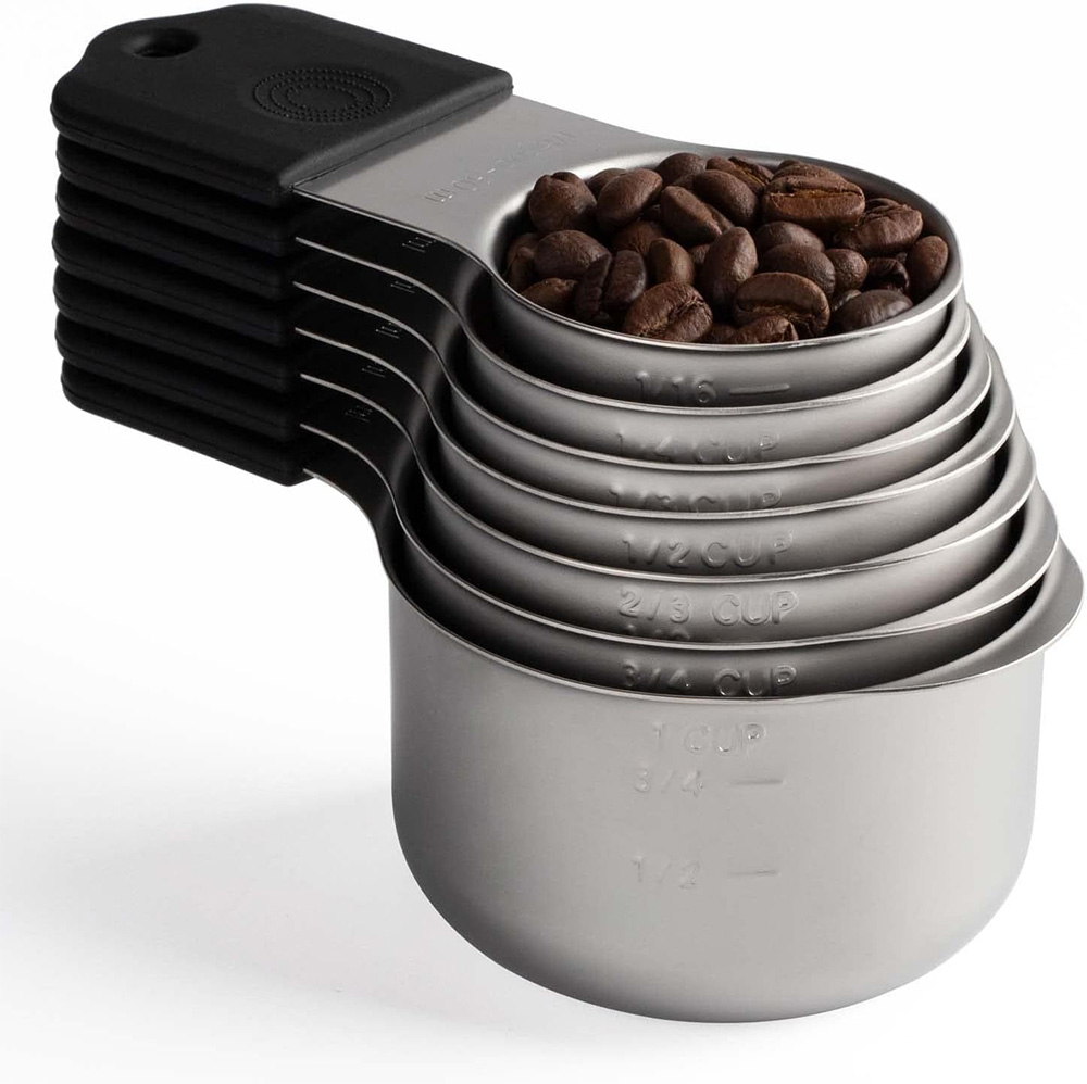 Tazas medidoras de acero inoxidable 304 negro