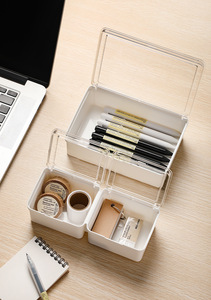 Nhật bản-phong cách đa chức năng lưu trữ nhỏ tổ chức hộp nhựa trong suốt nắp rõ ràng cho đồ lặt vặt hoặc nhà tổ chức - Product Image 2