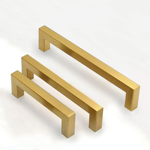 Satin thép không gỉ xử lý dài vuông kéo phần cứng đồ nội thất Nội Door knobs xử lý Door LEVER xử lý cửa lối vào - Product Image 4