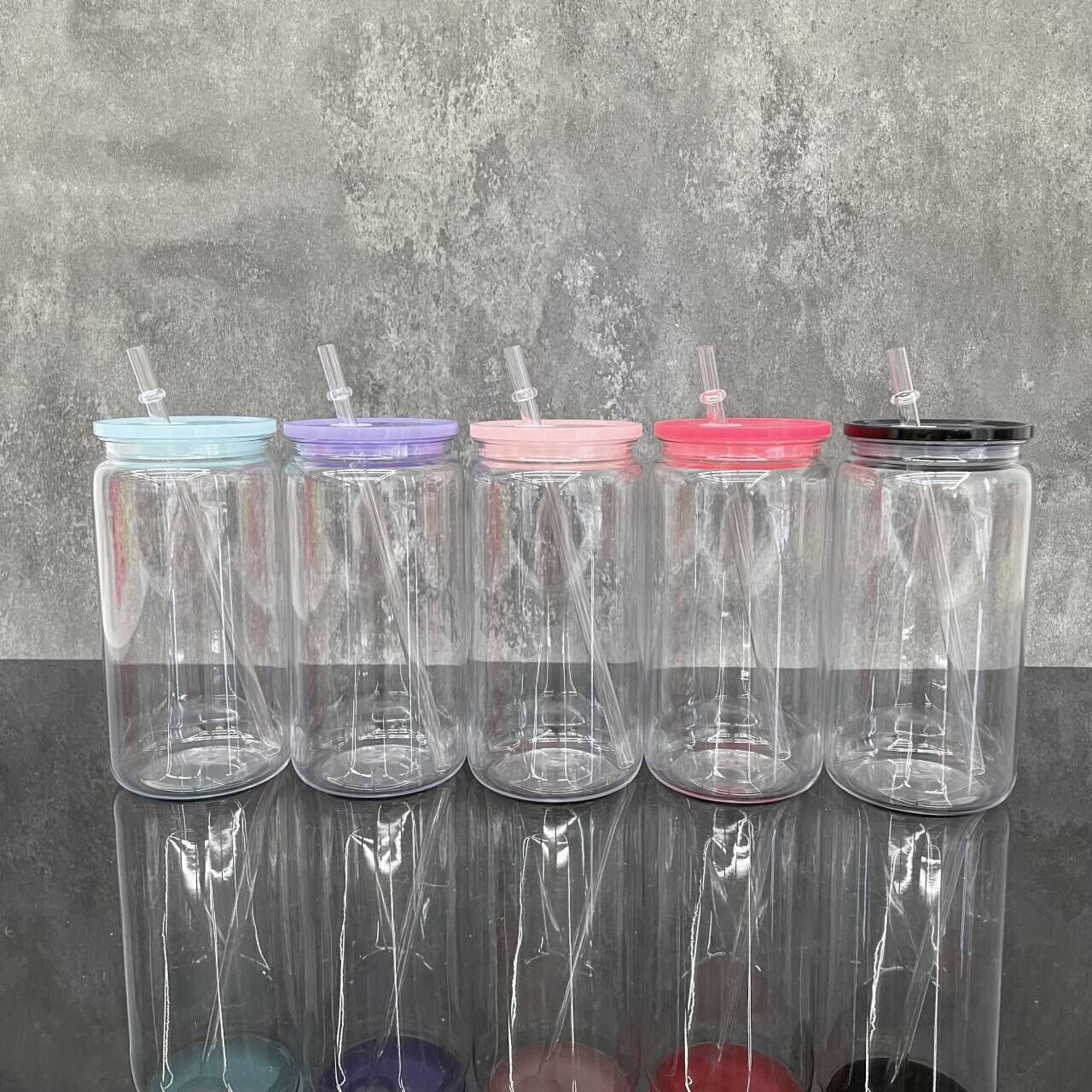 H2.0 16oz plastic can with colored pp lid