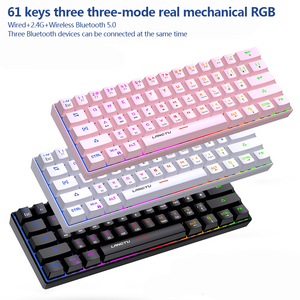 Luz mixta con cable 61 teclas adecuadas para niñas Teclado mecánico Juego de computadora de escritorio 61 Teclado mecánico - Product Image 2