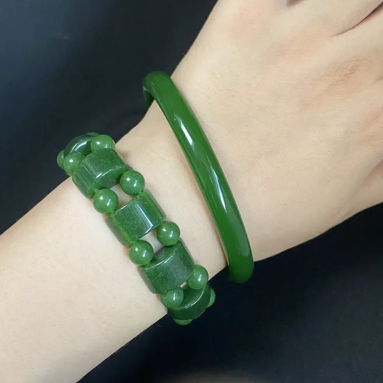 Venta al por mayor de brazaletes de las mujeres de la joyería de las mujeres de cuentas de Jade pulsera pulseras y brazaletes de circón romántico 18 pulgadas IGI italiano cadenas de plata