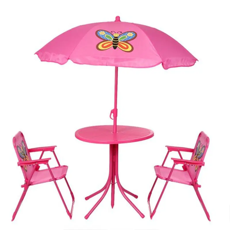 2024 фабричная розничная продажа уличный детский пляжный стул из четырех предметов с зонтиком и столом Удобный маленький костюм
