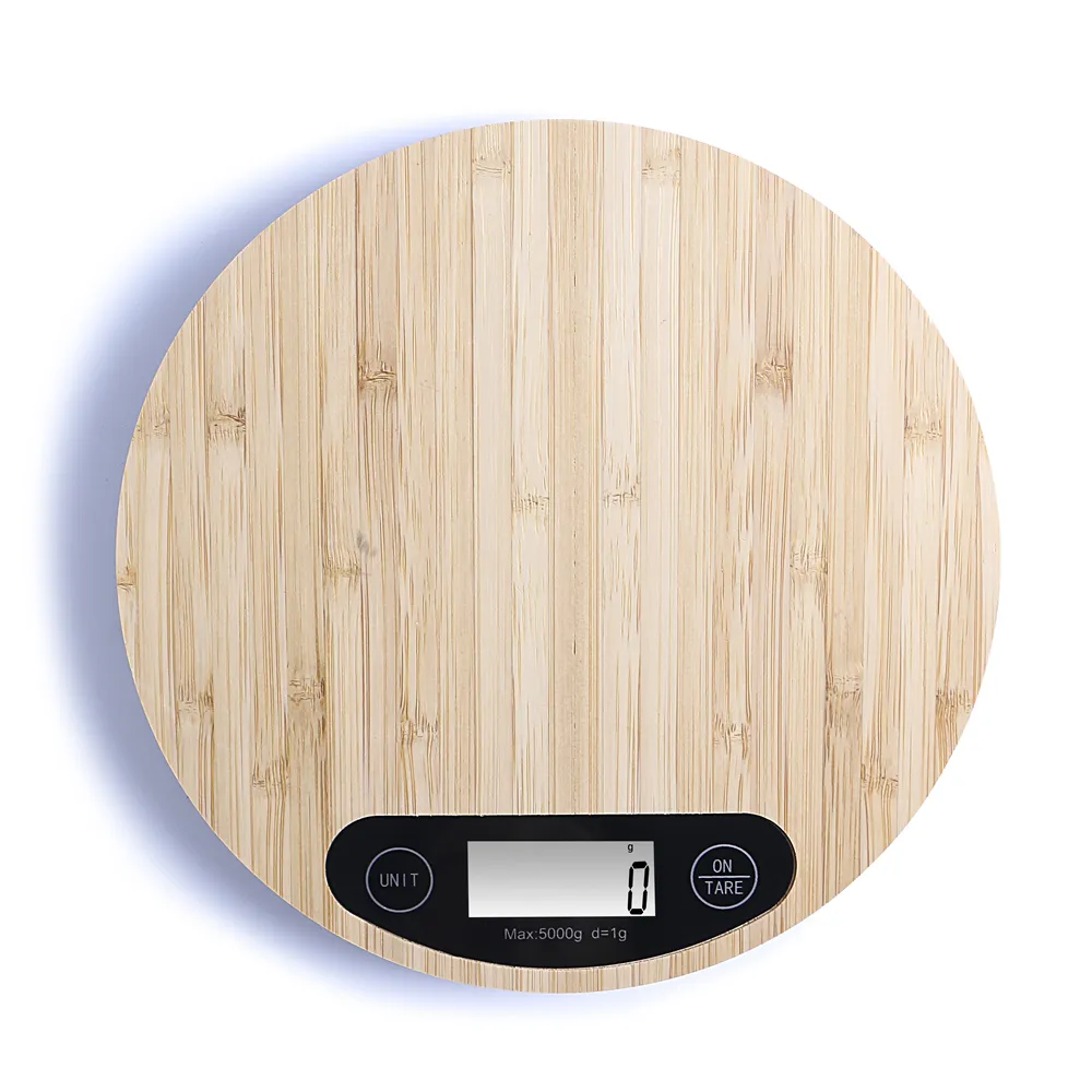 Tabla de cortar comida de bambú, Digital, con medidas extraíbles de Balanza de cocina de Bambú