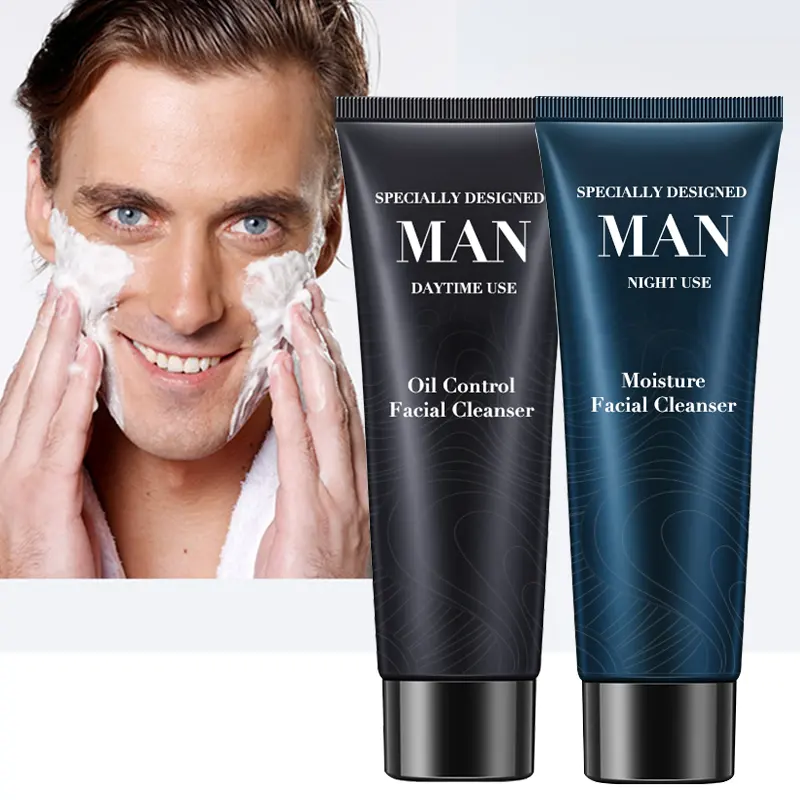 Private Label uomo amminoacido detergente viso rinfrescante olio di controllo con Acne idratante rimozione ed effetti lenitivi sulla pelle