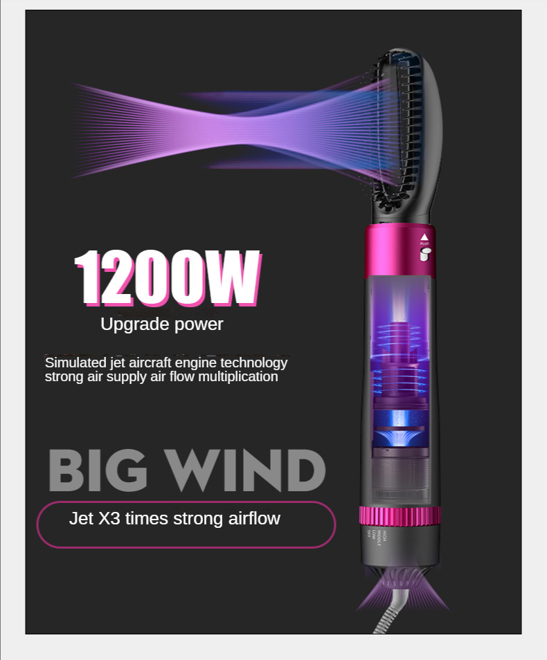 2022 New Arrival Blow Hair Straightener Curler Comb One Step Hair Dryer For Beauty Salon Household