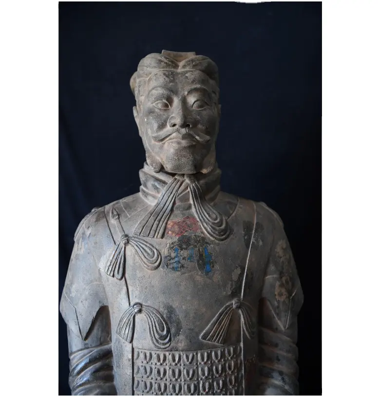 Китайская старинная Статуэтка из терракотовых воинов, стоящая общая статуэтка, статуэтка терракотовых воинов, 190 см