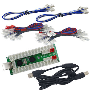 SJ @ JX DIY Arcade Kit LED USB Codificador Board Zero Delay Retro Pie MAME Raspberry Pi Controlador con Joystick Button Fight Stick