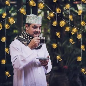 Tsinye ไฟ LED Eid Mubarak, ไฟราว LED ประดับด้วยแบตเตอรี่โลหะแนวตะวันออกใช้แบตเตอรี่แขวนดวงจันทร์และดาว - Product Image 4