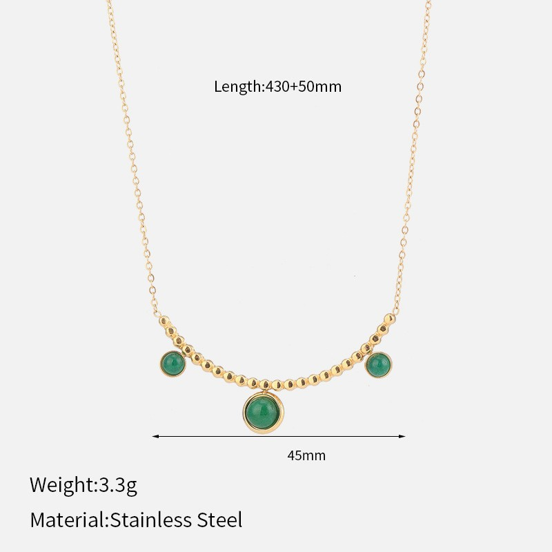10#Green Natural Stone Necklace