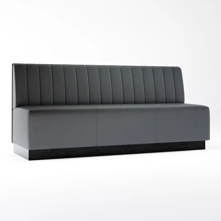 Customizable Commercial Restaurant Furniture Grey Leather Booth Seating L U Shape Modern Restaurant Banquette Sofa Seating