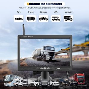 Sistema de cámara de respaldo de vehículo inalámbrico 7 pulgadas IP68 Monitor de visión nocturna impermeable Vista trasera frontal para camión RV Van 1 año - Product Image 5