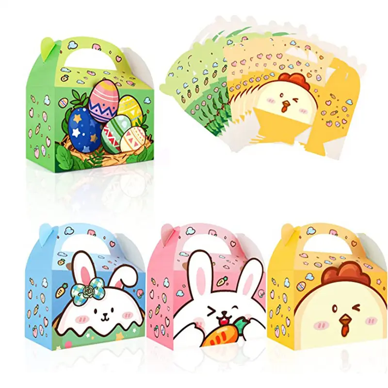 Caixa de embalagem de coelho, caixa branca de papelão para crianças