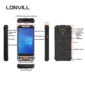 LONVILL pda scanner di codici a barre con finestre 10, a buon mercato palmare PDA windows 10 raccoglitori di dati in - Product Image 4
