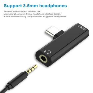 迷你C型音频适配器2合1 C型至35毫米插孔耳机电缆usb-c三星小米华为LG HTC充电充电代码 - Product Image 3
