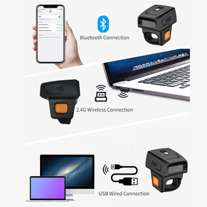 Escáner de código QR de barra de anillo de dedo portátil de escaneo rápido Escáner de código de barras inalámbrico 1D 2D para supermercado - Product Image 3