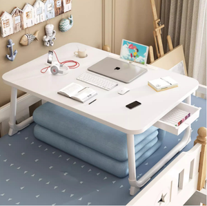 Escritorio de ordenador en la cama del dormitorio, mesa de aprendizaje simple, mesa de cama para estudio, escritorio de regazo, mesa plegable portátil para ordenador portátil - Product Image 3
