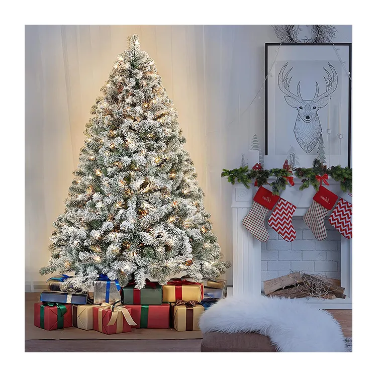 2024 Árvore De Natal Ornamentos De Alta Qualidade PVC 180 cm Artificial Magro Árvore De Natal Com Luzes Led