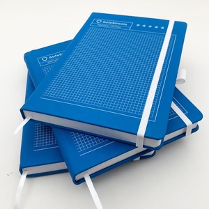 High Quality Blue PU Leather Business Office Lined <strong>NoteBook</strong> Planner with Elastic Band Custom A5 Hardcover Journal with Pen Loop