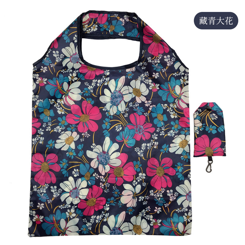 Navy blue with large flowers