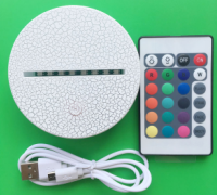 White crackled+touch switch+remote control+ Battery box