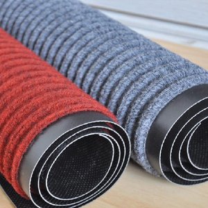 Kommerzielle anpassbare Doppelstreifen-Design-Eingangs bereich Teppich TPE Gummi matte - Product Image 1