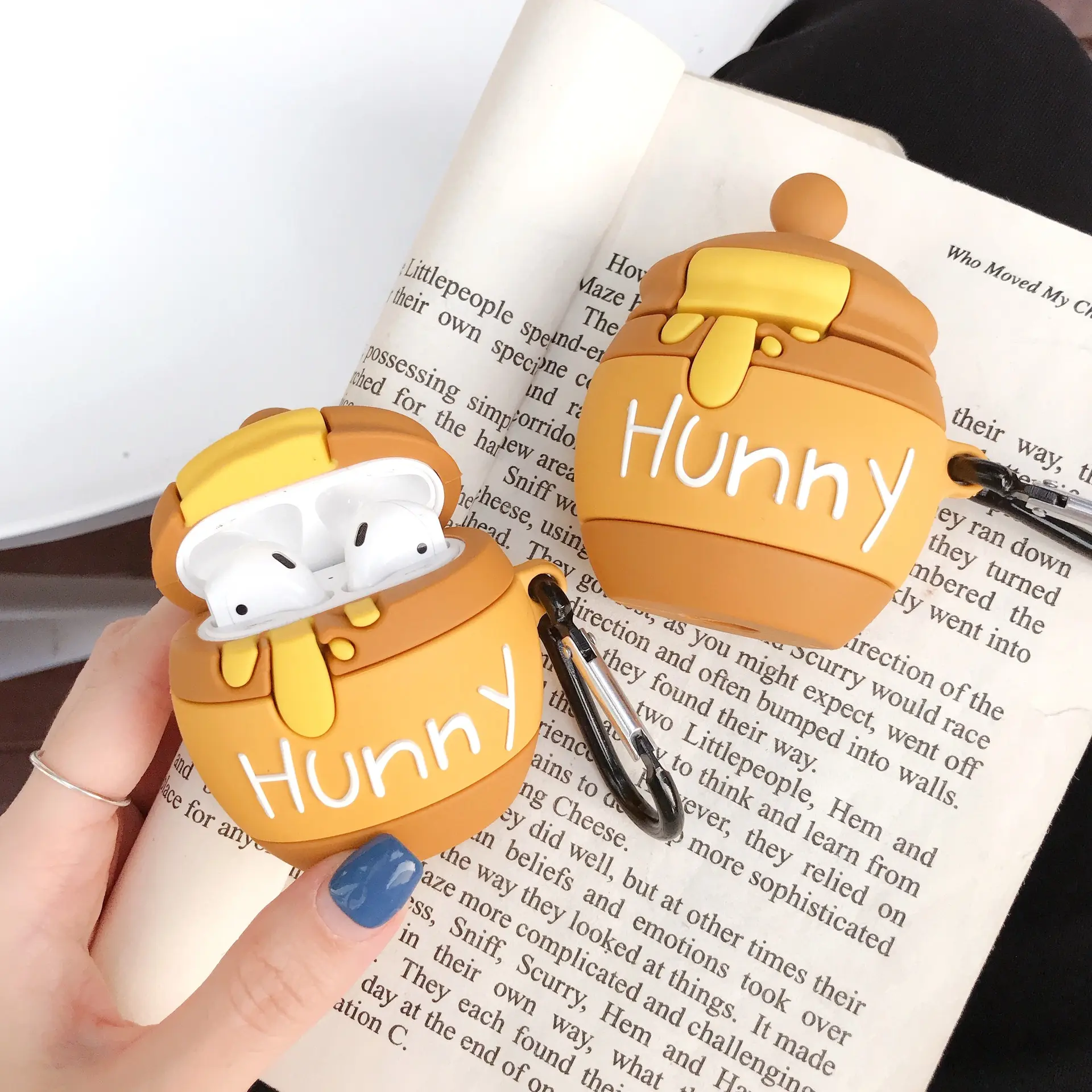 Dibujos animados oso de peluche animación 3D lindo Winnies the Pooh Honey Jar auricular funda de silicona suave para Apple Airpods 1/2