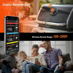 Venta al por mayor inalámbrico digital personalizado para Bluetooth Domo horno carne comida termostato sonda de metal para barbacoa horno controlador de temperatura