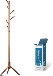 Wooden Tree Coat Rack Stand, 6 <strong>Hooks</strong> - 3 Adjustable <strong>Sizes</strong> Free Standing Coat Rack - Product Image 3