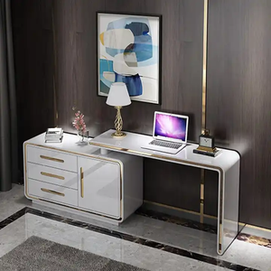 Escritorio de estudio de ordenador al por mayor con estantes de almacenamiento y mesa de escritorio de gabinete para oficina en casa - Product Image 4