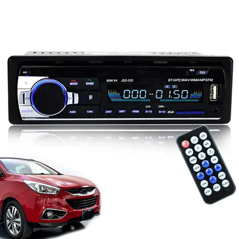 Üretici toptan Estereos para oto JSD 520 1 Din avtomagnitola araba radyo Stereo FM radyo BT/SD/USB/AUX JSD-520 MP3 çalar