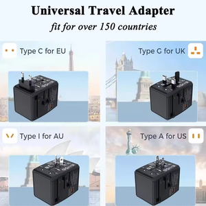 Universal Multi-Plug Travel Converter Plug Tomada de viagem 3 em 1 com 2 <span class=keywords><strong>USB</strong></span> + 3 Tipo-c Portas de carregamento Multi-Switch Plugs