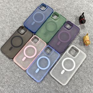 Mat arka kapak Metal Lens ile manyetik kılıf iPhone 14 için kablosuz şarj sihirli artı 13 Pro Max 12 14Pro-PC aksesuar